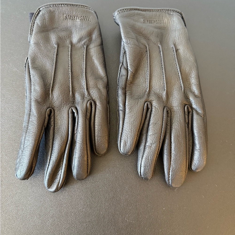 Street & Steel Black Leather Gloves Women’s XS